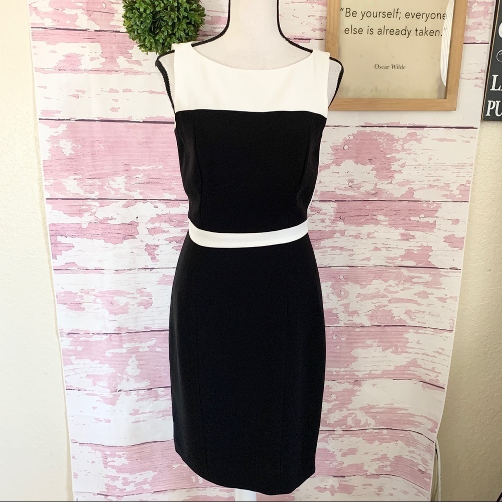 CLAUDIA STRATER Black White Sleeveless Dress 34